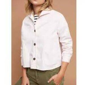 Anthropologie Pink Chino Casual Swing Jacket XS